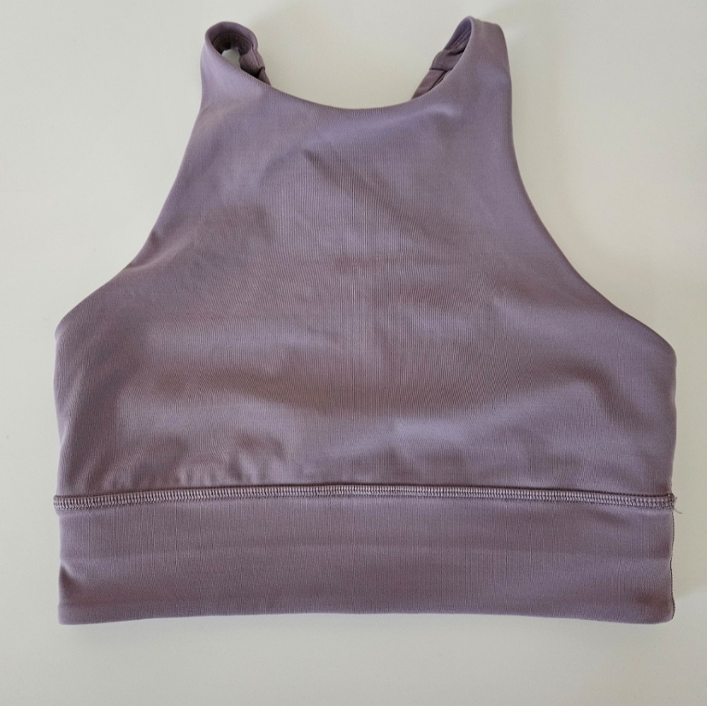 LULULEMON Energy High-Neck Longline Tough Bra Lilac women's size 6 - Picture 2 of 5